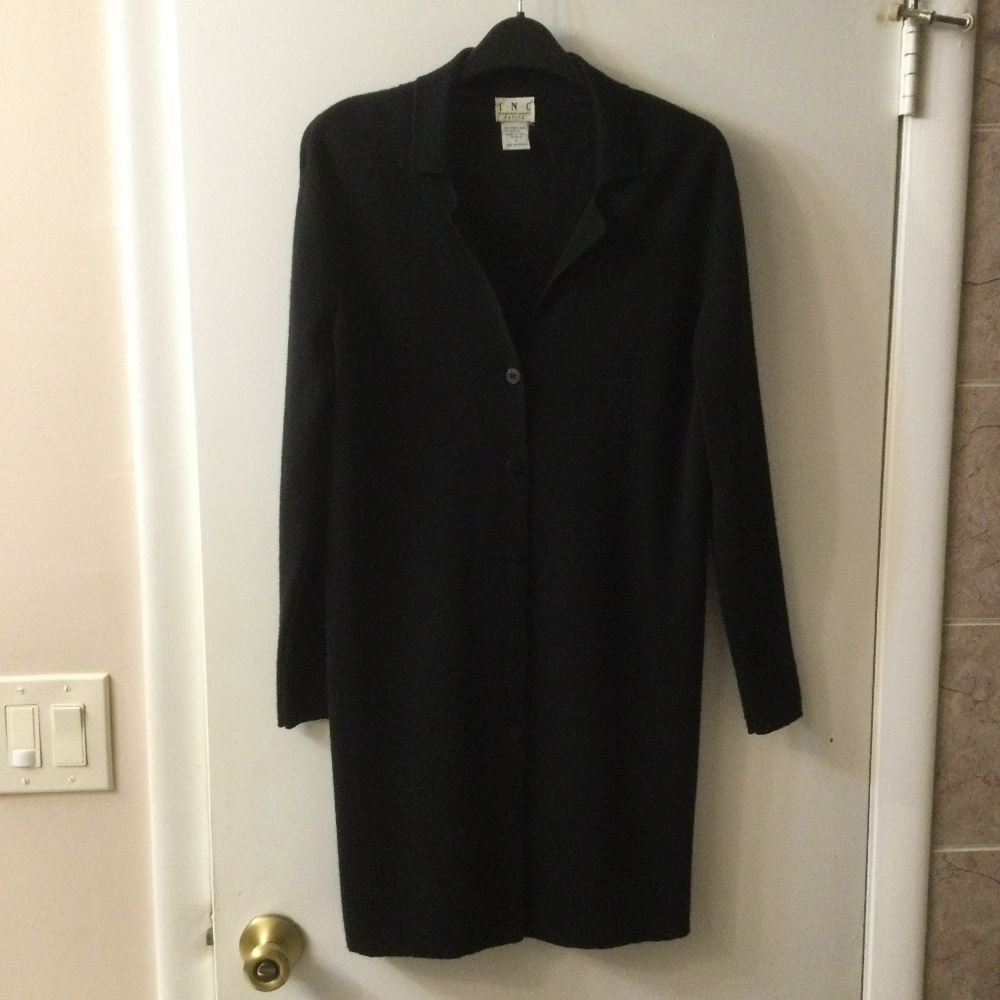 INC International Concepts Petite Black Cardigan Sweater  S  Made in Italy